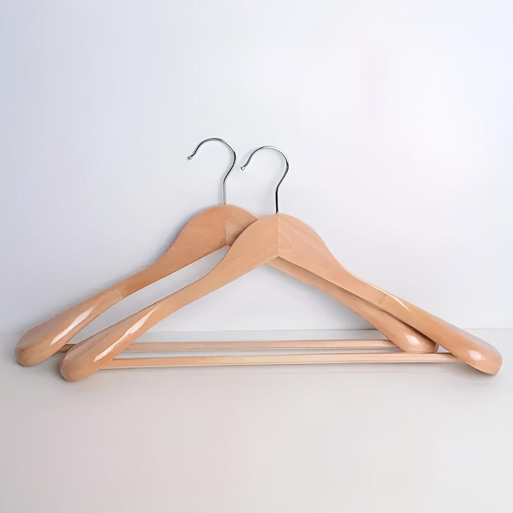 Sable Wooden Coat Hangers - Polished Lotus Wood, 360° Swivel 1
