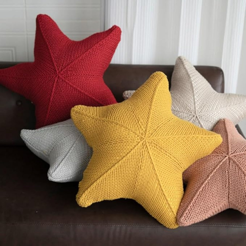 Sandy Cushion - Hand-Knitted, Nautical Starfish Design 2