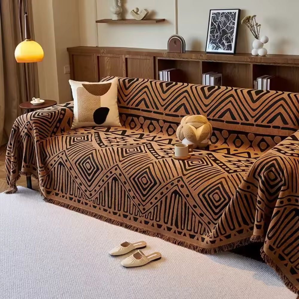 Savanna Sofa Cover - Soft Chenille, Geometric Design 0