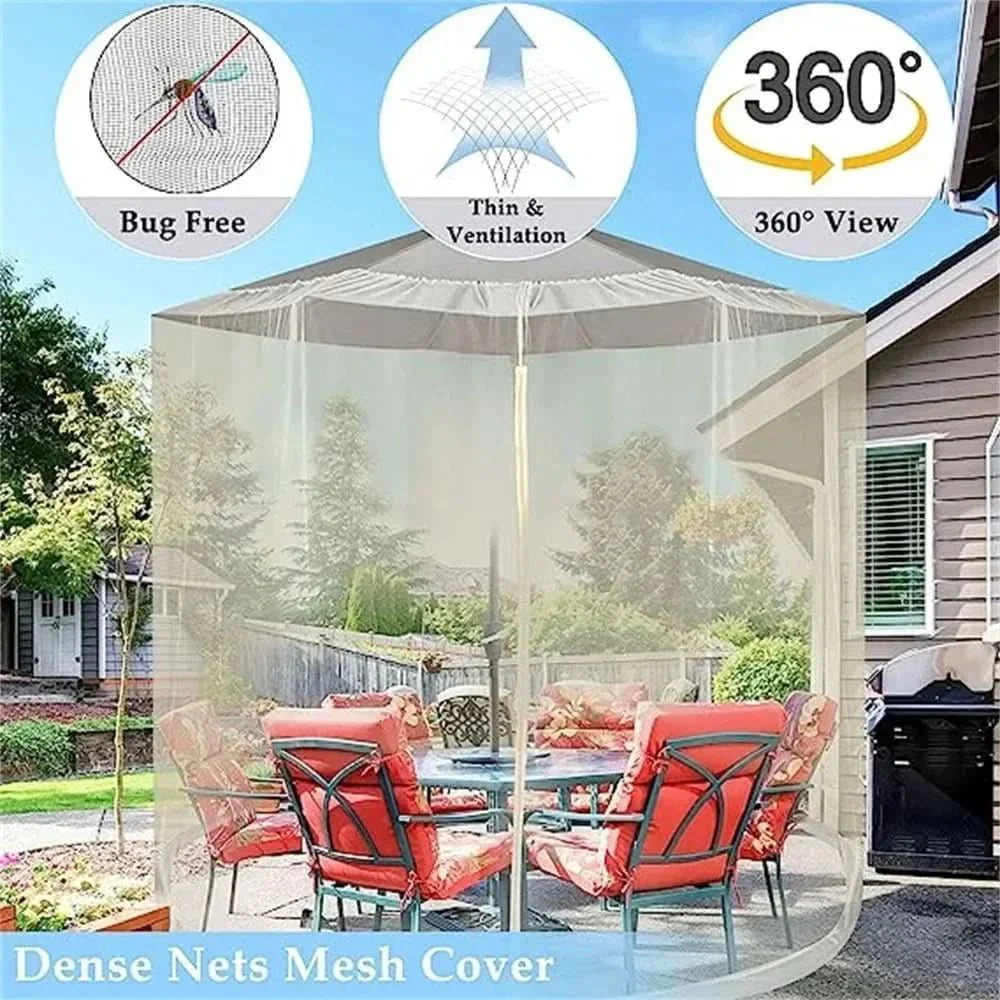 BugShield Oasis – Parasol Mosquito Net – Outdoor Insect Protection Screen