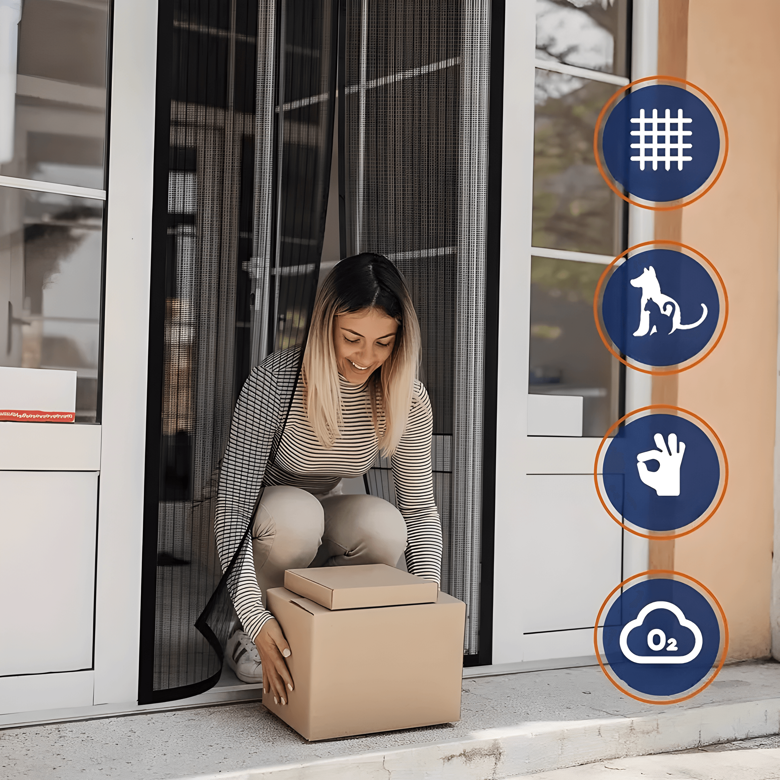 Sela Door Net Screen - Self-Closing, Pet-Friendly Mosquito Net for Doors 4