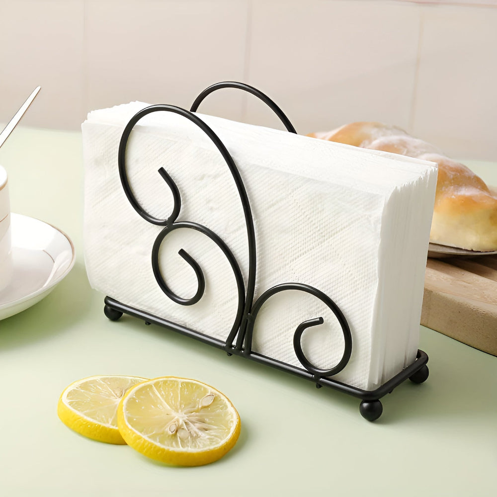 Sienna Napkin Holder for Table - Premium Iron, Space-Saving Design 0