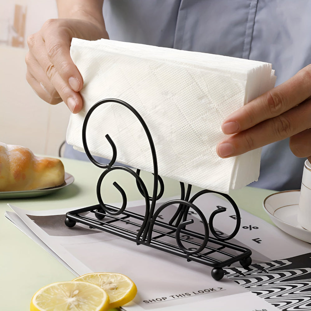 Sienna Napkin Holder for Table - Premium Iron, Space-Saving Design 5