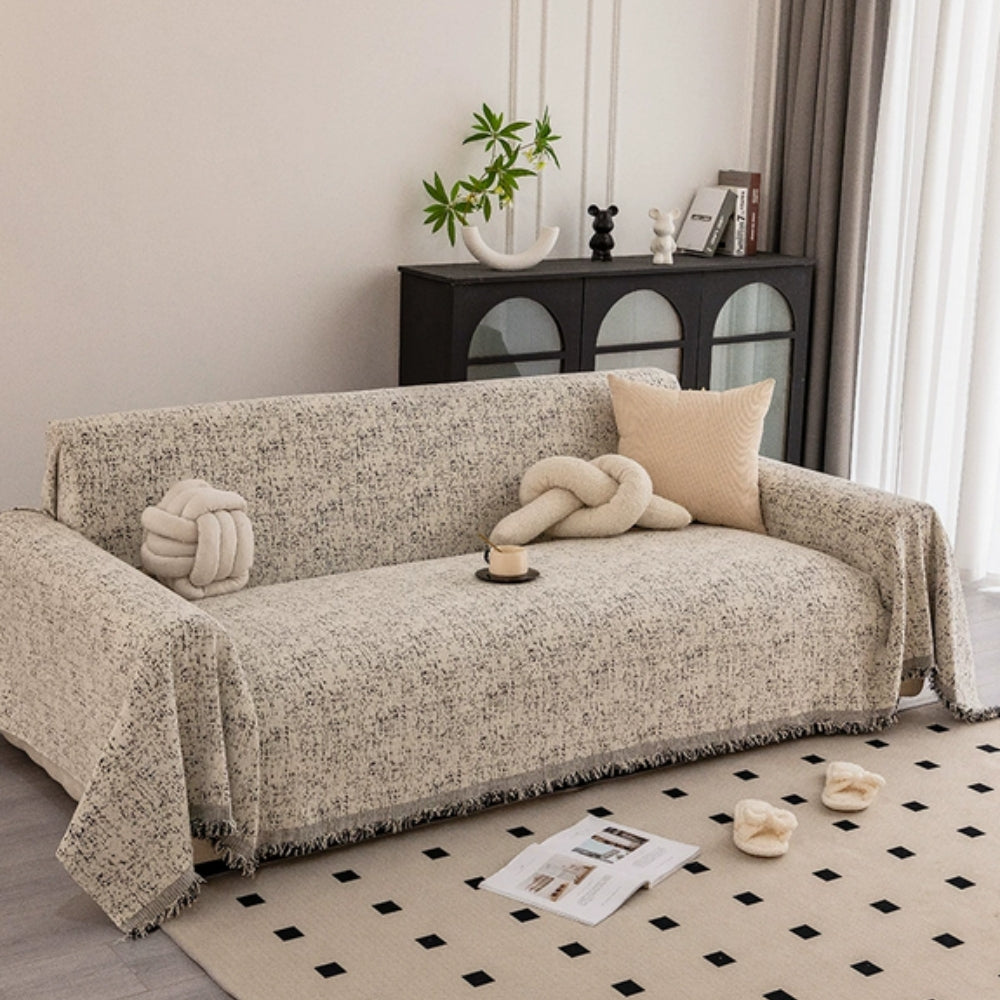 Sierra Chenille Sofa Cover - Elegant Speckled Design, Machine Washable 0