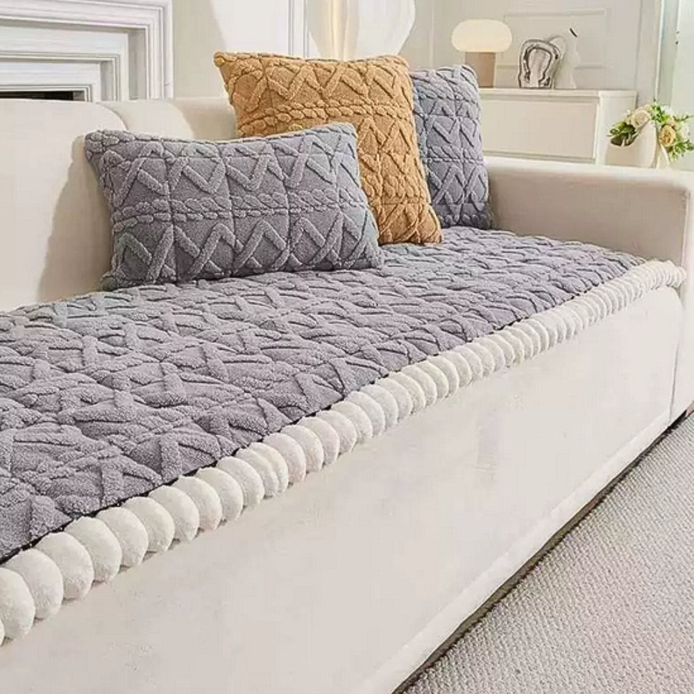 Sierra Sofa Cover - Plush Microfiber, Diamond Quilted, Anti-Slip 3