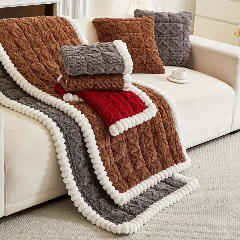 Sierra Sofa Cover - Plush Microfiber, Diamond Quilted, Anti-Slip 4