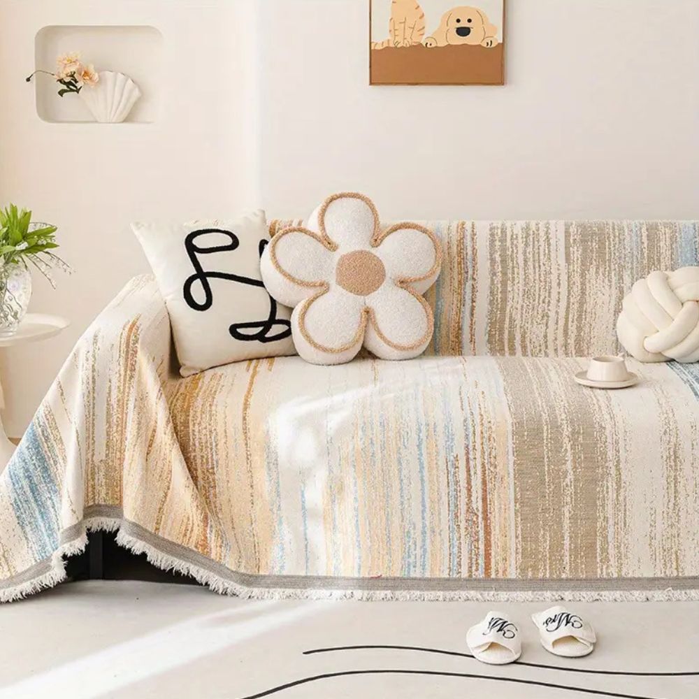 Sierra Sofa Cover - Premium Chenille, Striped Design 2