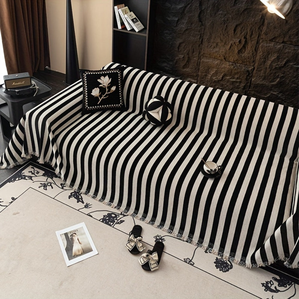 Sierra Sofa Cover - Striped Chenille, Timeless Elegance 2