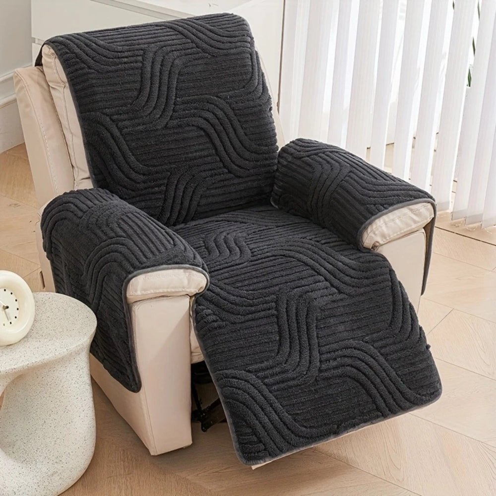 Silven Recliner Cover - Thick Plush, Anti-Slip Protection for Recliner Sofa 0