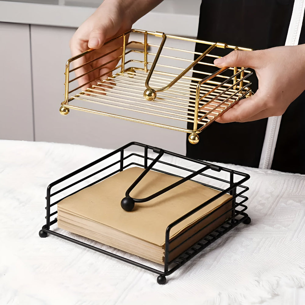 Sleek Napkin Holder for Table - Durable Iron, Modern Design 1