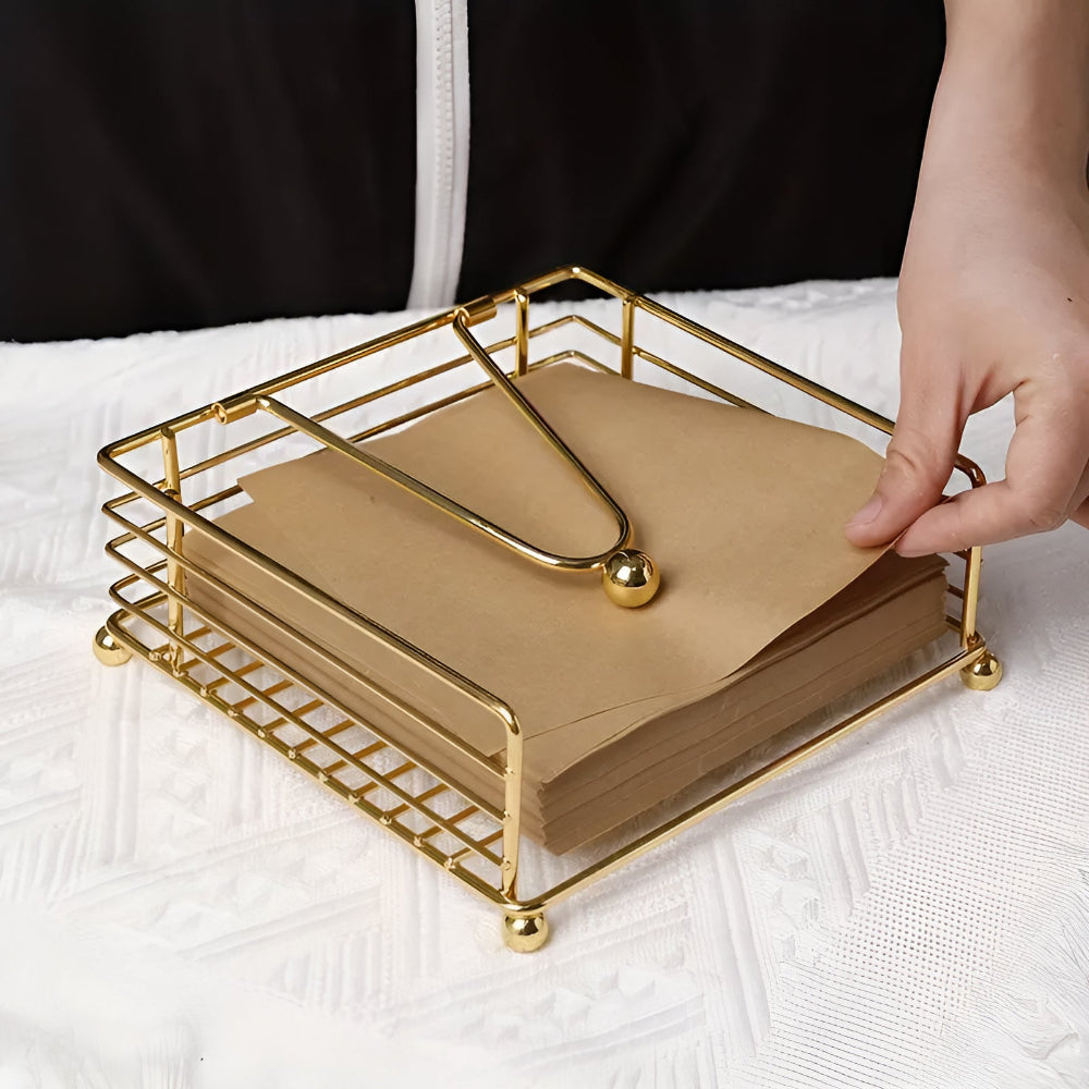 Sleek Napkin Holder for Table - Durable Iron, Modern Design 4