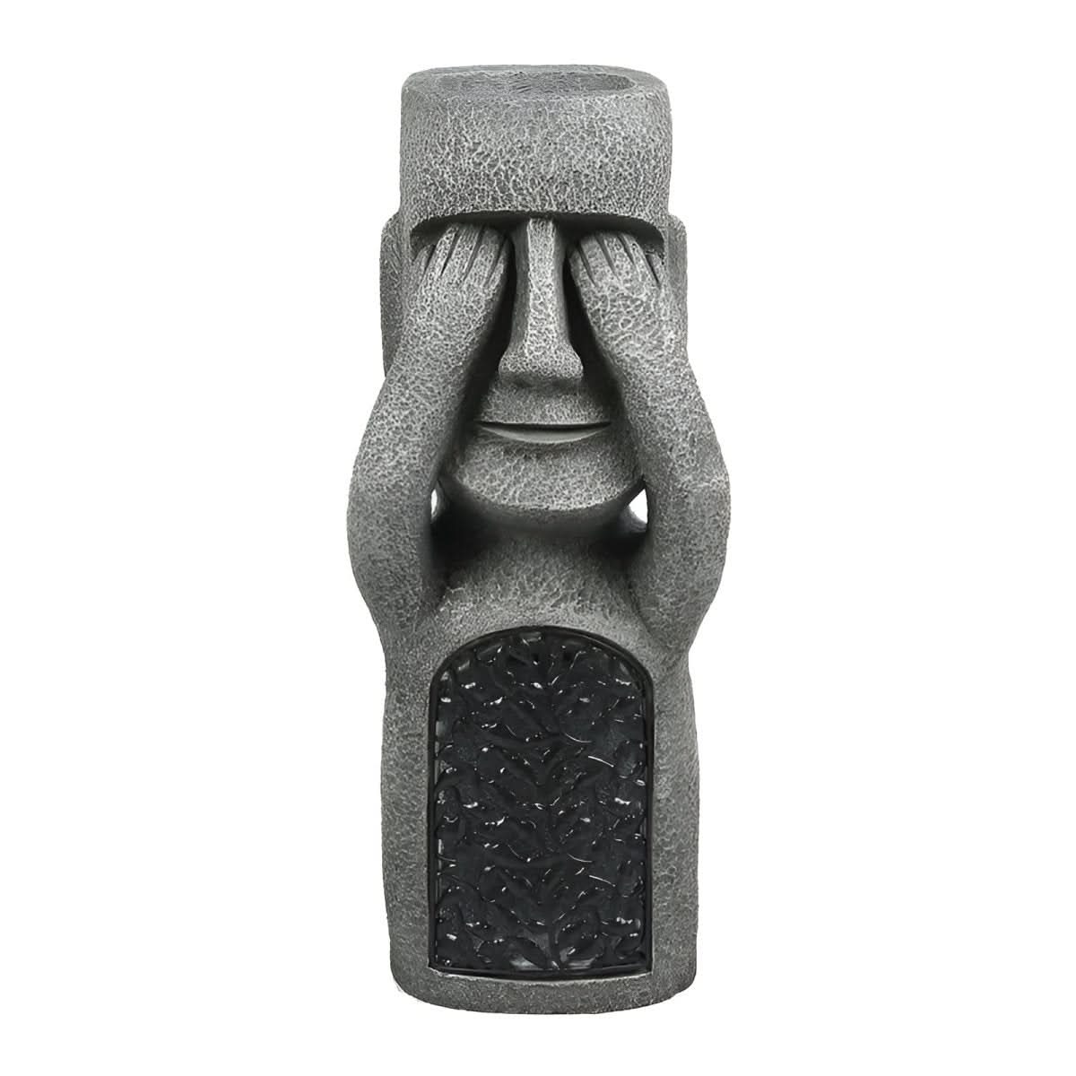 StoneGlow – Solar Moai Planter Statue – Decorative Garden Light Accent