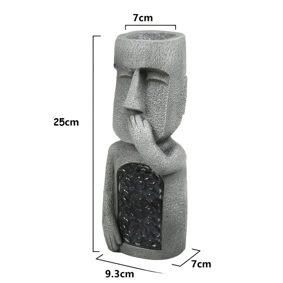 StoneGlow – Solar Moai Planter Statue – Decorative Garden Light Accent