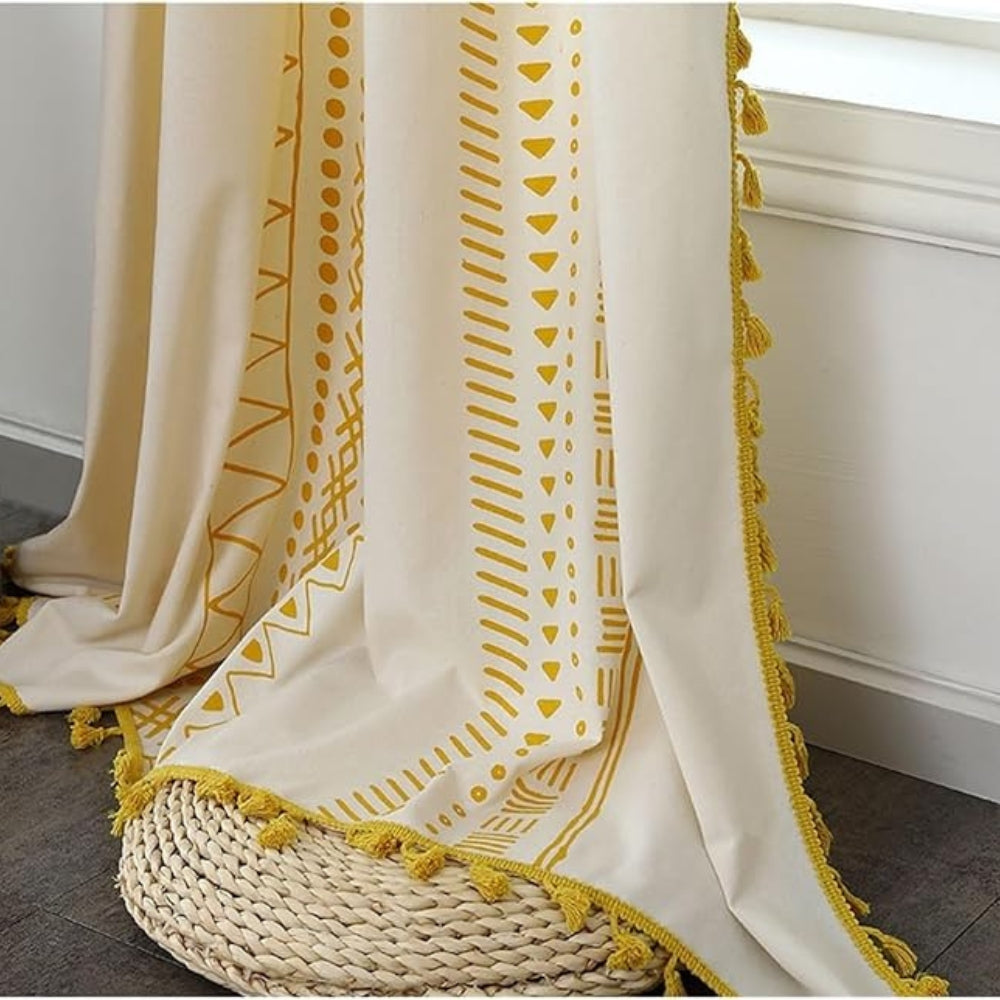 Solara Blackout Curtain - Embroidered Microfiber, Elegant Tassel Design 2