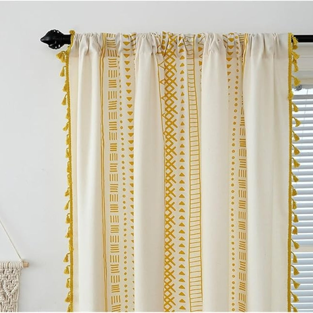 Solara Blackout Curtain - Embroidered Microfiber, Elegant Tassel Design 3