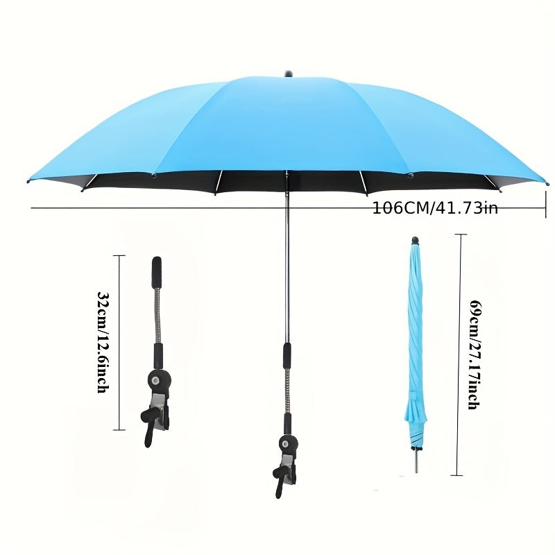 Solara Portable Shade Umbrella - UV-Resistant Polyester, Adjustable Height 0