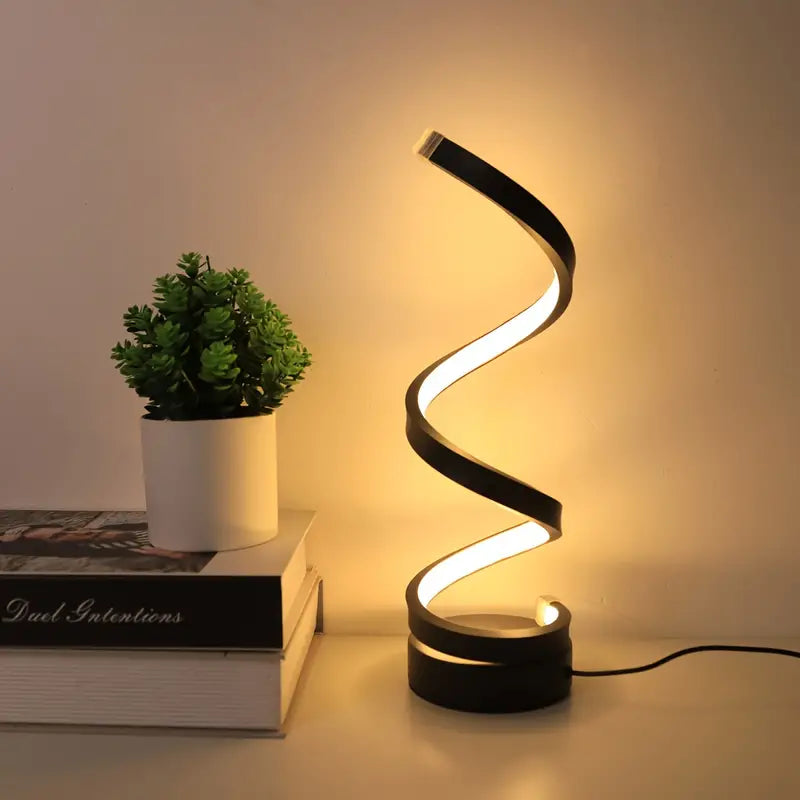 Sparrow Table Lamp - Modern Spiral Design, Dimmable LED for Bedroom and Living Room 0
