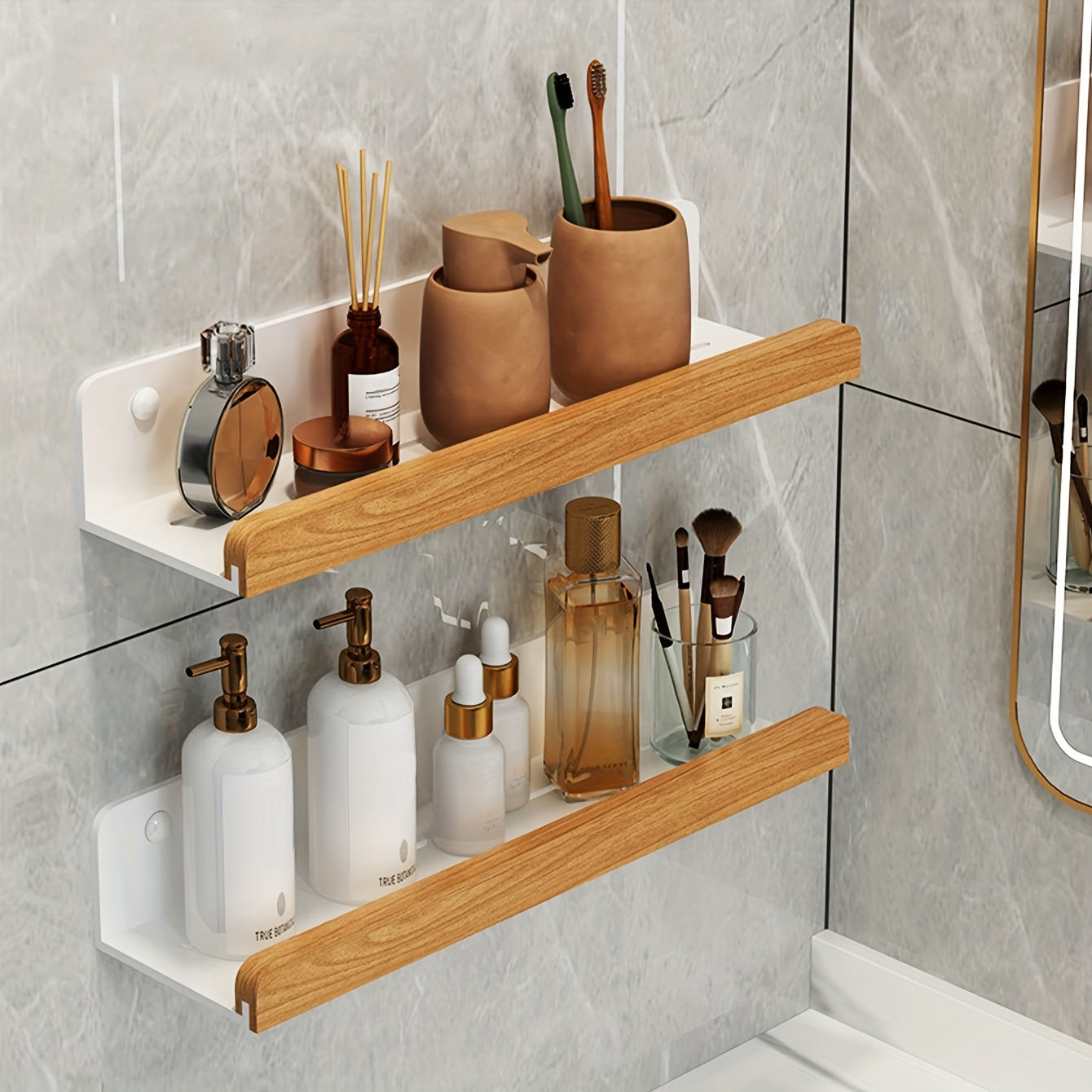 StarkesTett Floating Wall Shelf - Wrought Iron, No Drilling, Modern Design 1