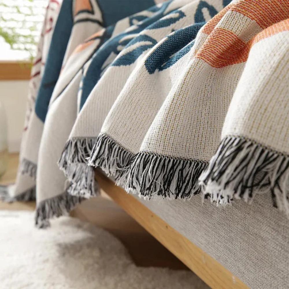Tidal Sofa Cover - Cotton Linen, Jacquard Design, Lightweight 5