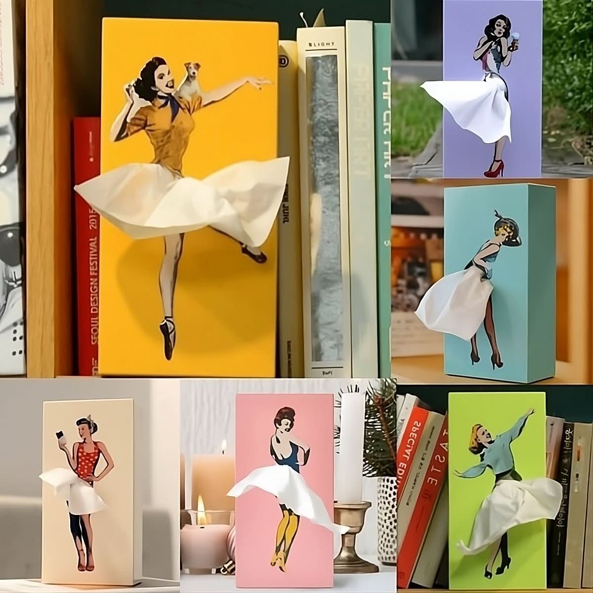 TissuDance Tissue Box Cover - Playful Plastic Design for Home Decor 1