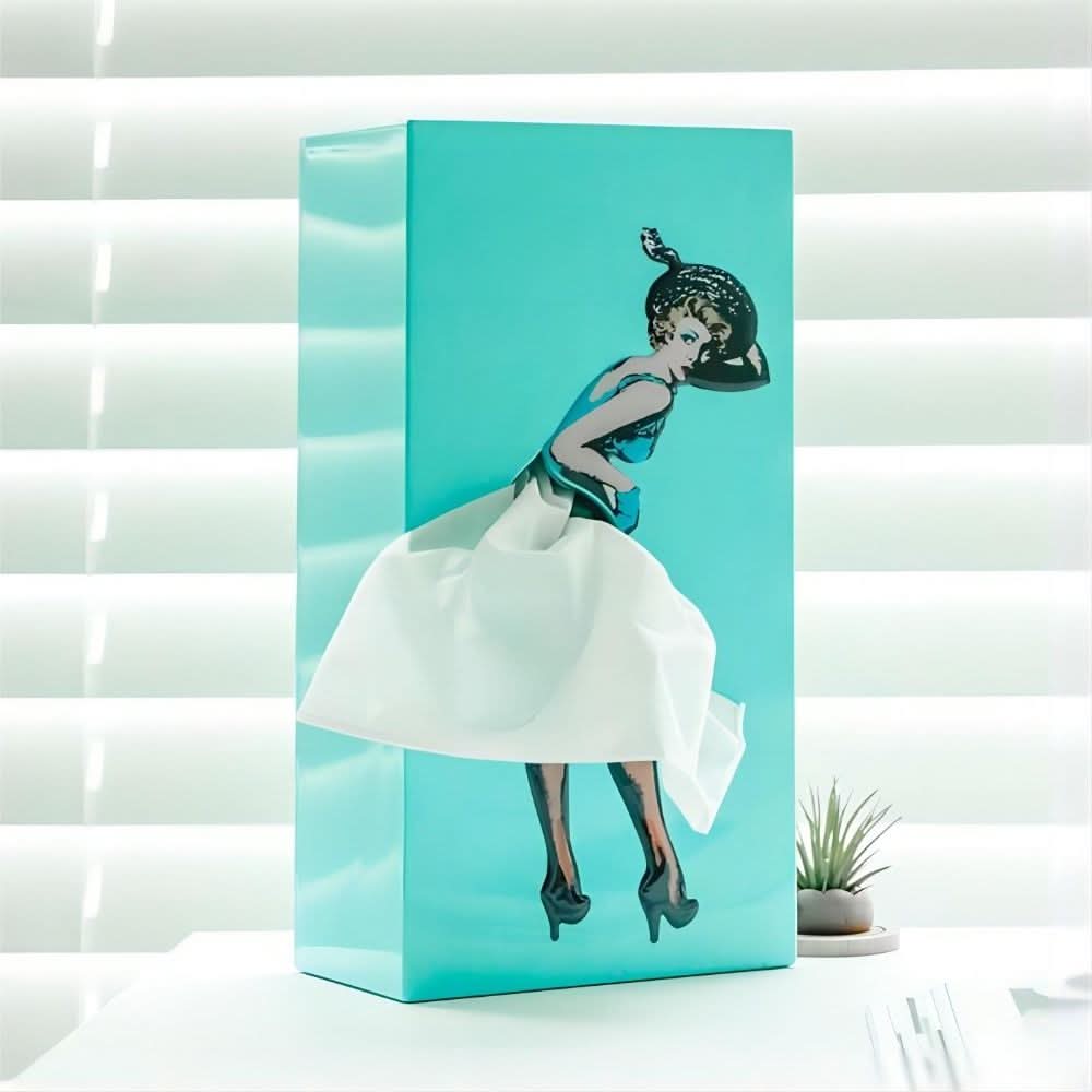 TissuDance Tissue Box Cover - Playful Plastic Design for Home Decor 3