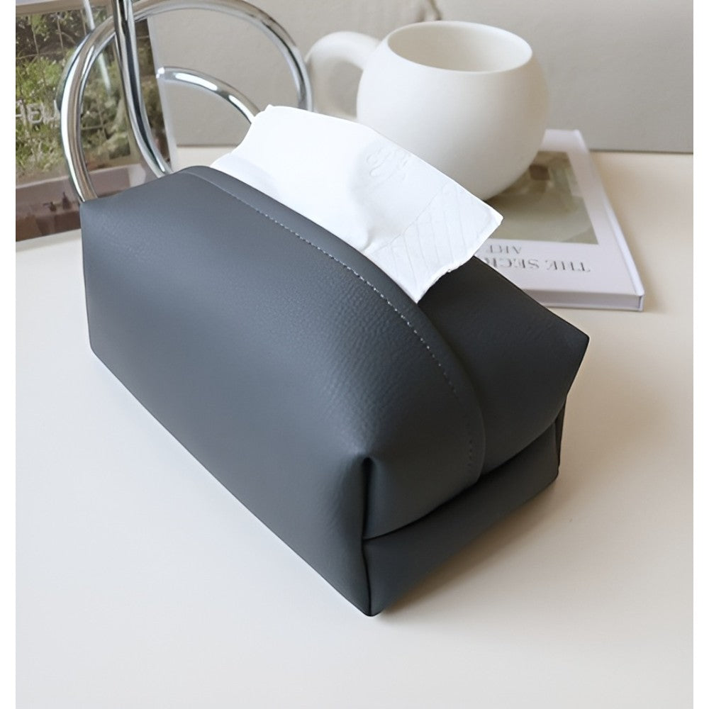 Tivara Tissue Holder - Durable PU Leather, Compact for Car and Home 1