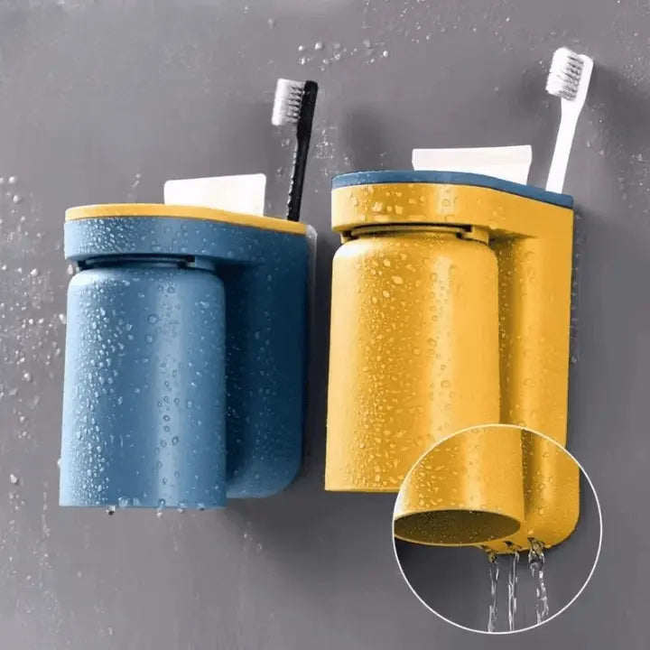 Tresco Toothbrush Holder Wall - Adhesive Mount, Space-Saving Organizer 2