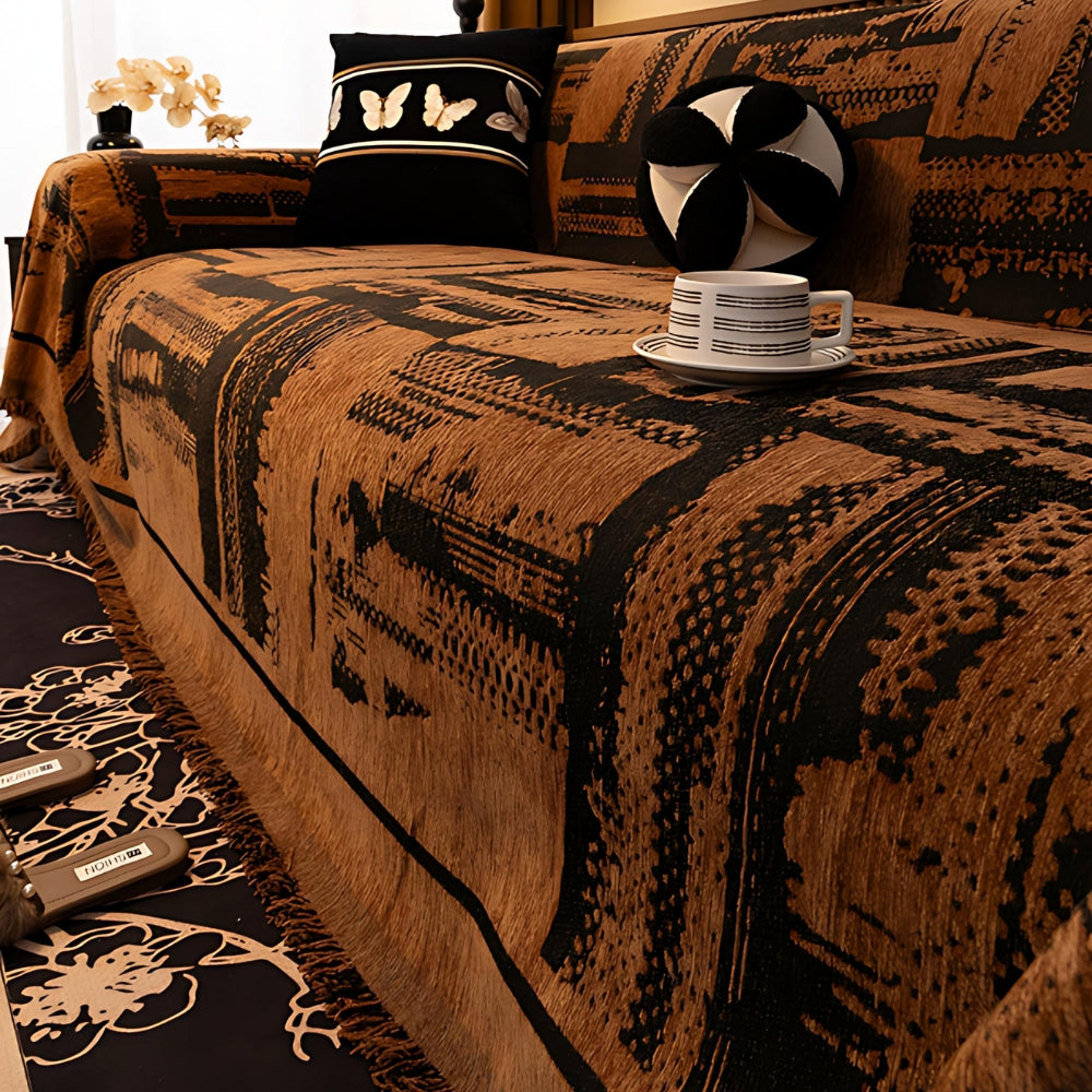 Tribal Chenille Sofa Cover - Soft Microfiber, Stylish Protection 5