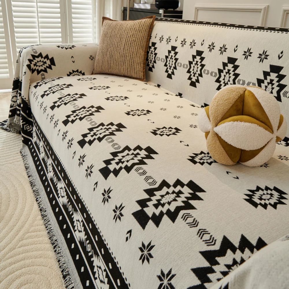 Tribe Reversible Sofa Cover - Soft Chenille, Tribal Design 0
