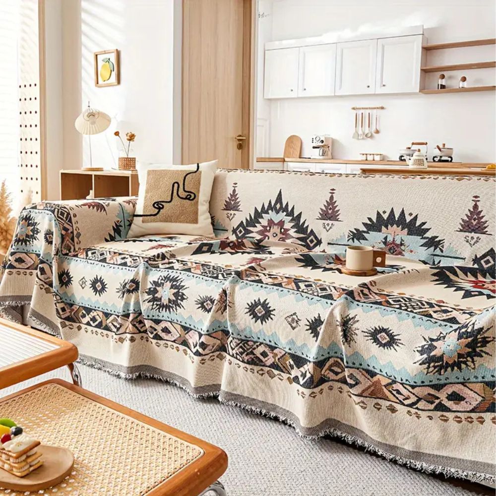Tribe Sofa Cover - Premium Chenille, Bohemian Slipcover for Sectionals 1