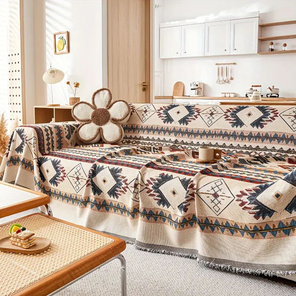 Tribe Sofa Cover - Premium Chenille, Bohemian Slipcover for Sectionals 7