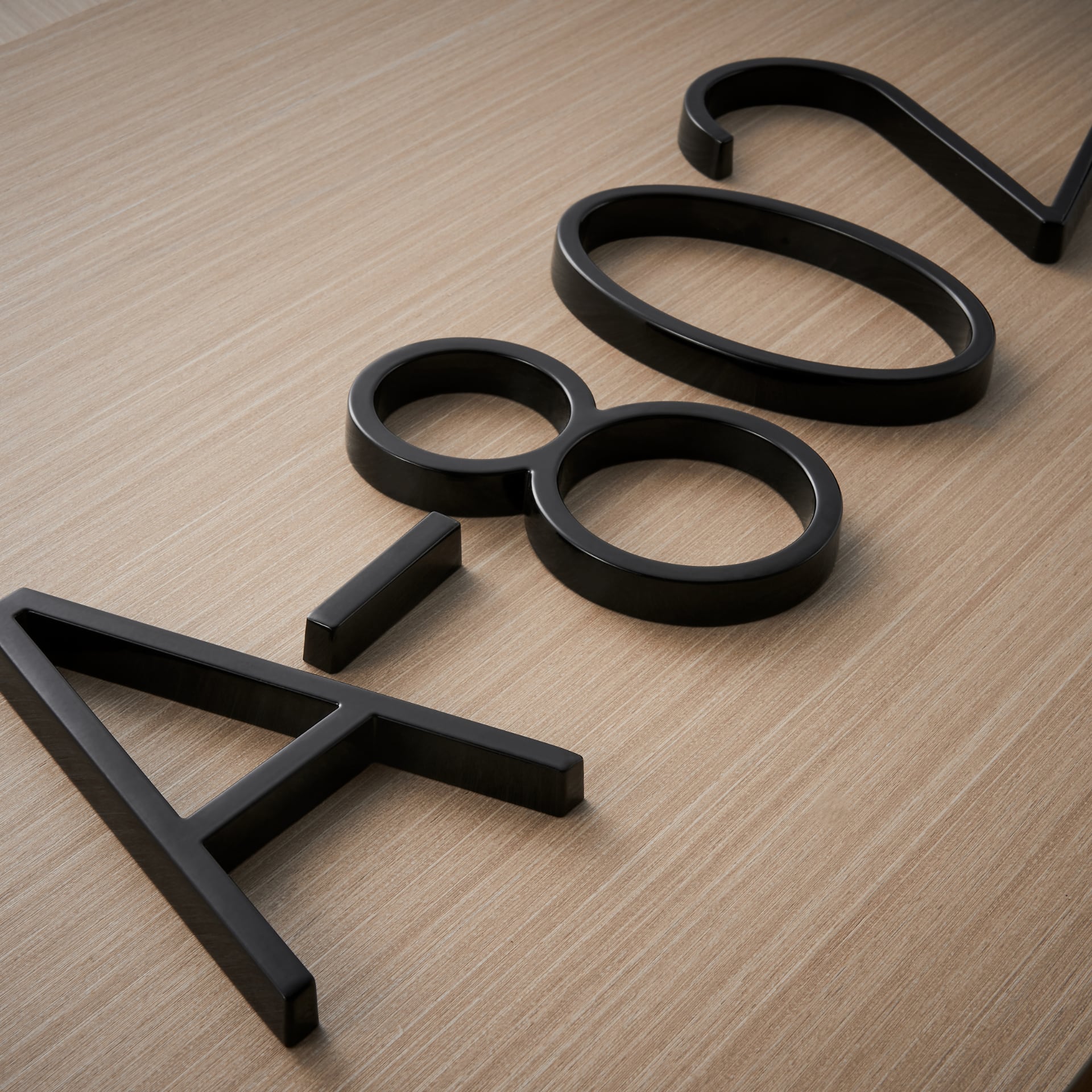 Trilo House Number Sign - Zinc Alloy, Modern Floating Design 6