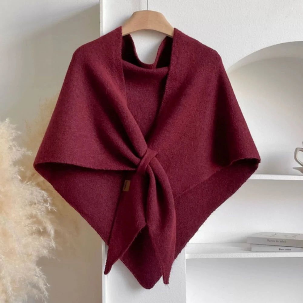 Triluna Shawl Cape - Soft Knitted Microfiber, Lightweight Triangle Design 0