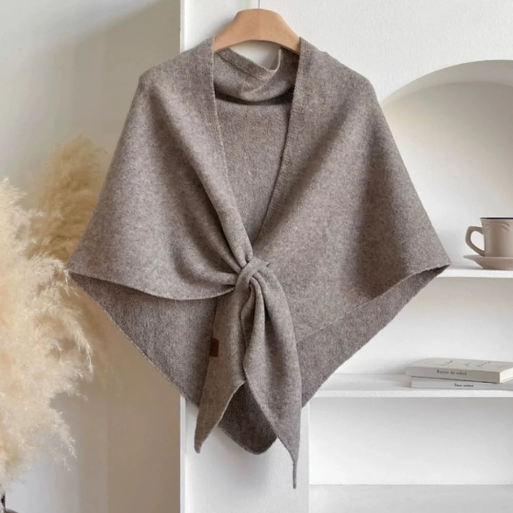 Triluna Shawl Cape - Soft Knitted Microfiber, Lightweight Triangle Design 1