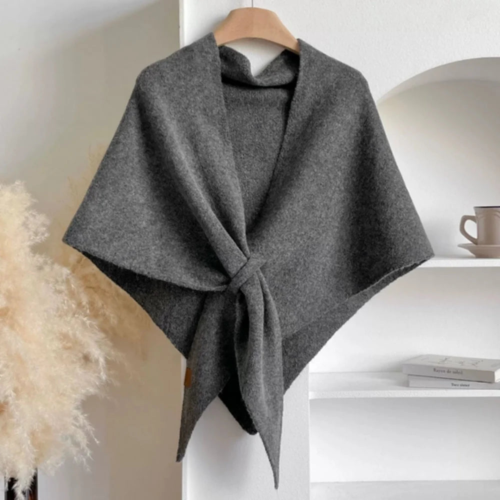 Triluna Shawl Cape - Soft Knitted Microfiber, Lightweight Triangle Design 8