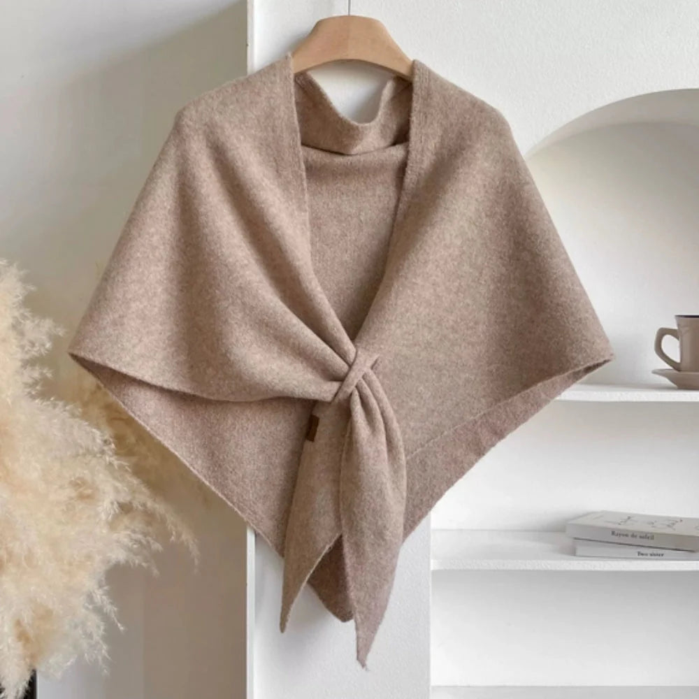 Triluna Shawl Cape - Soft Knitted Microfiber, Lightweight Triangle Design 9