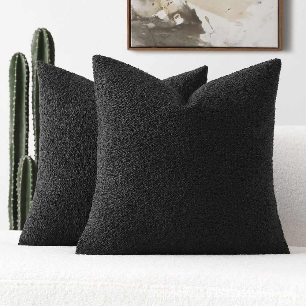 Truvel Boucle Cushion Cover - Durable Microfiber, 18x18 Inches 6