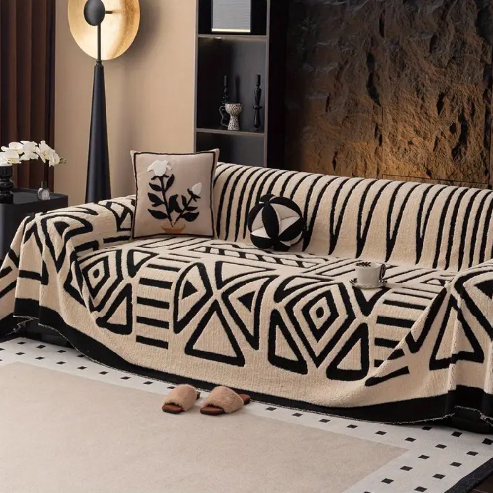 Urban Maze Sofa Cover - Premium Microfiber, Pet-Friendly Design 1