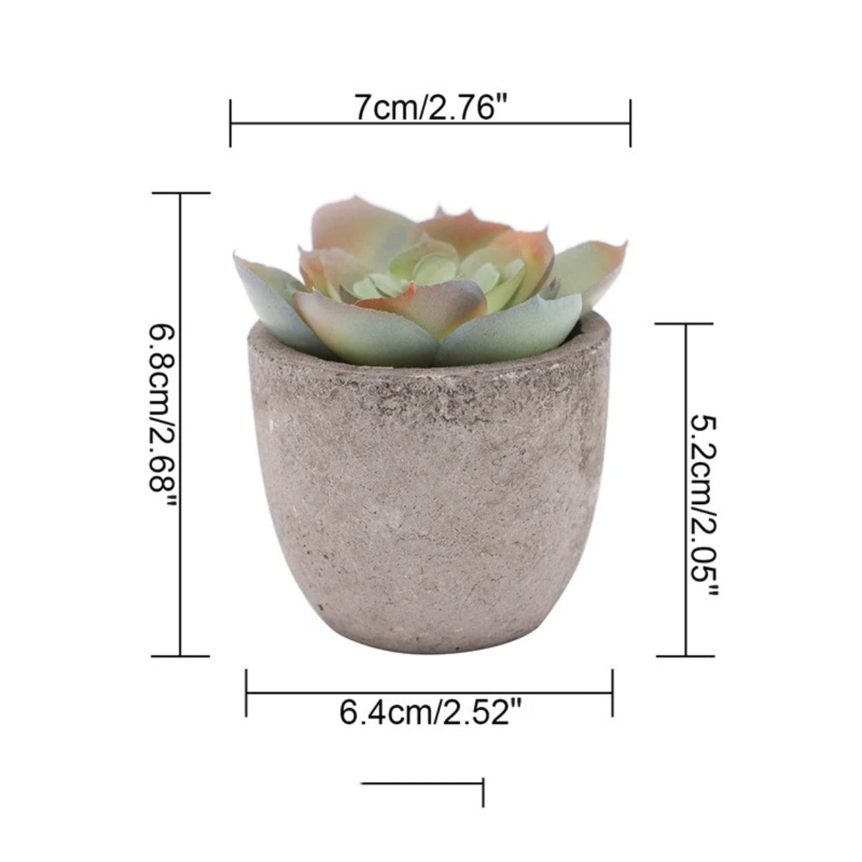 Verdea Artificial Succulent Plant - Realistic Faux Greenery, Rustic Pot 12