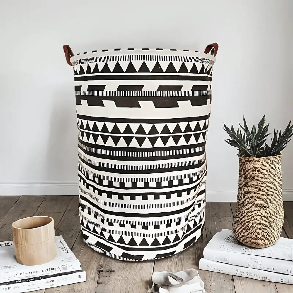Vero Laundry Hamper - Foldable Tribal Pattern, Large Capacity 2