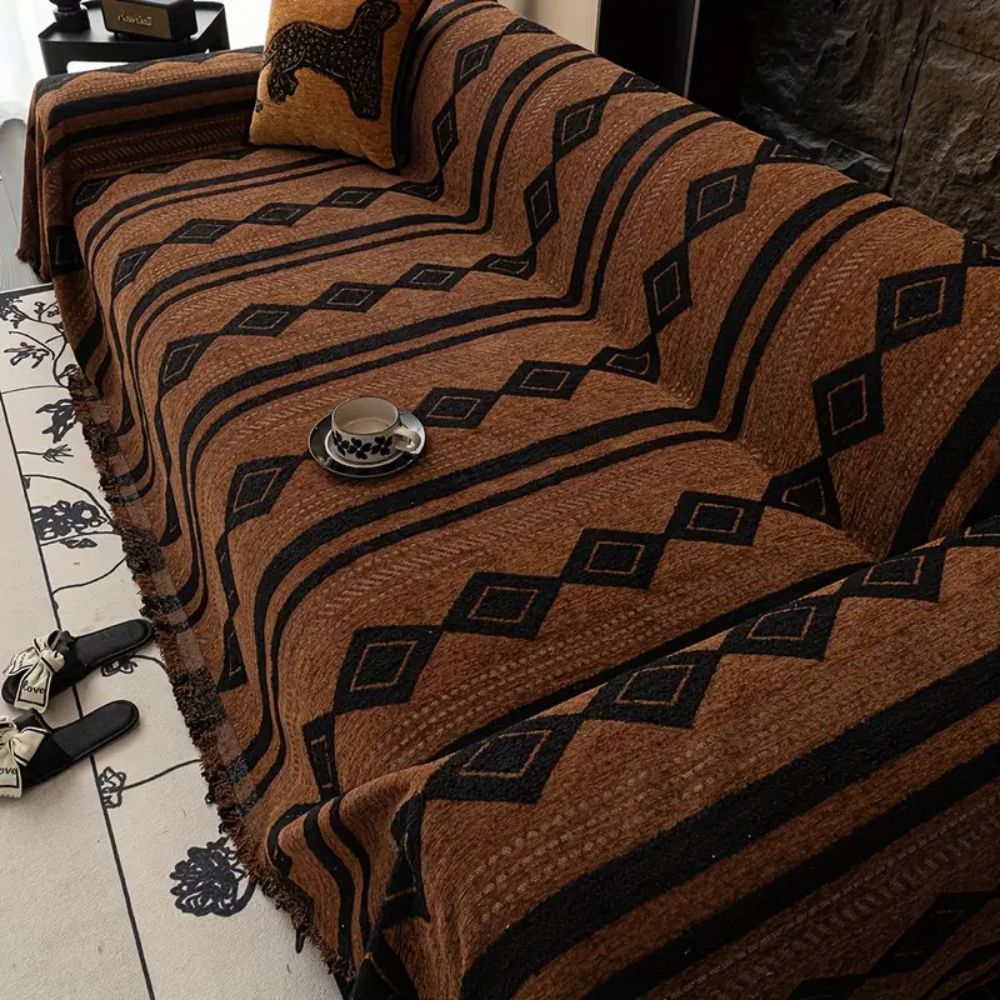 Vibe Tide Sofa Cover - Microfiber Blend, Boho Design 0