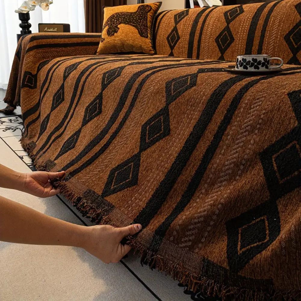 Vibe Tide Sofa Cover - Microfiber Blend, Boho Design 3