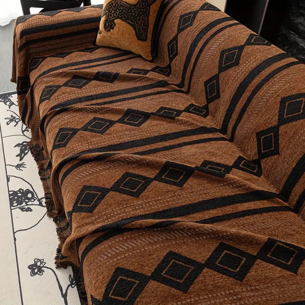 Vibe Tide Sofa Cover - Microfiber Blend, Boho Design 5