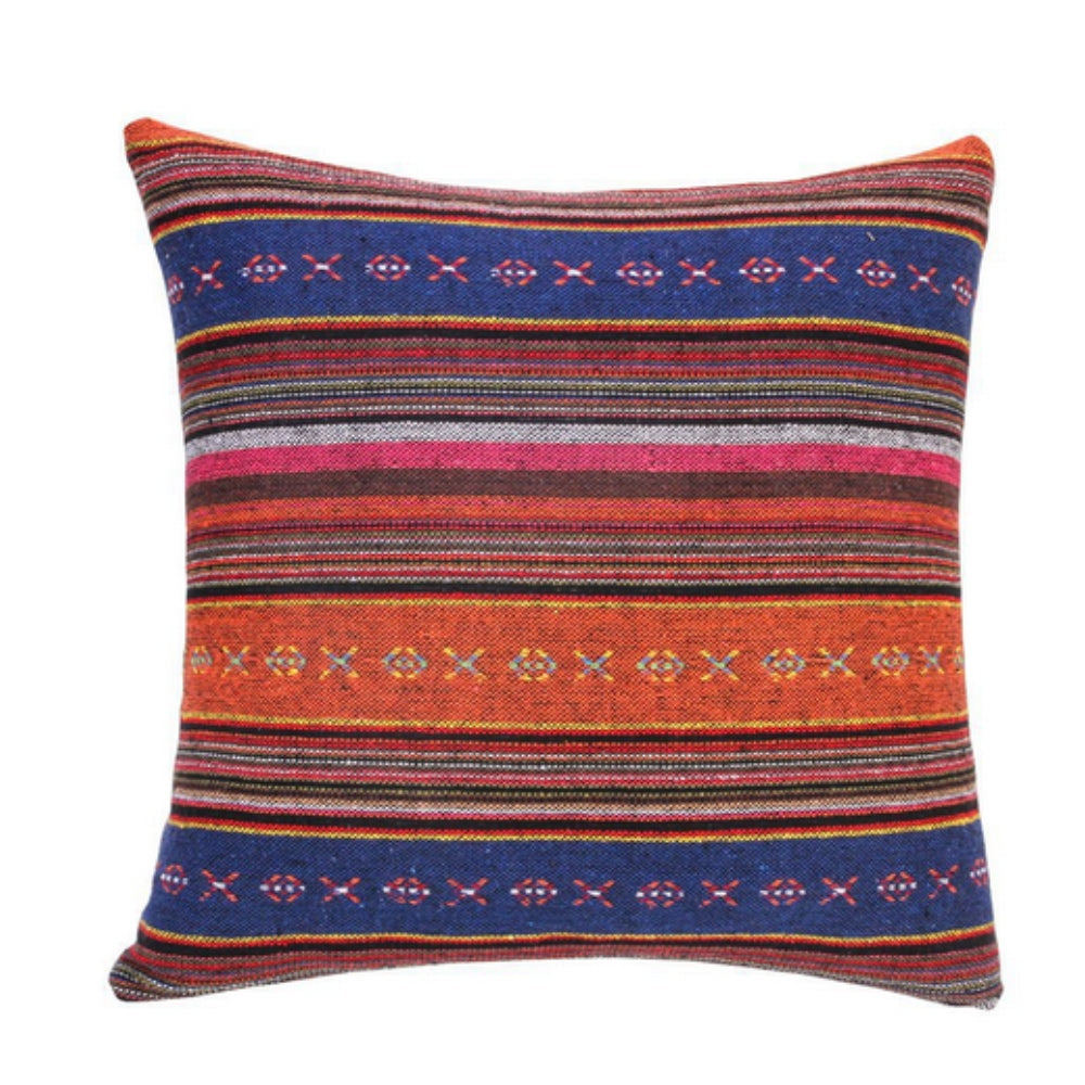 Vibrant Cushion Cover - Woven Microfiber, Bohemian Geometric Design 0