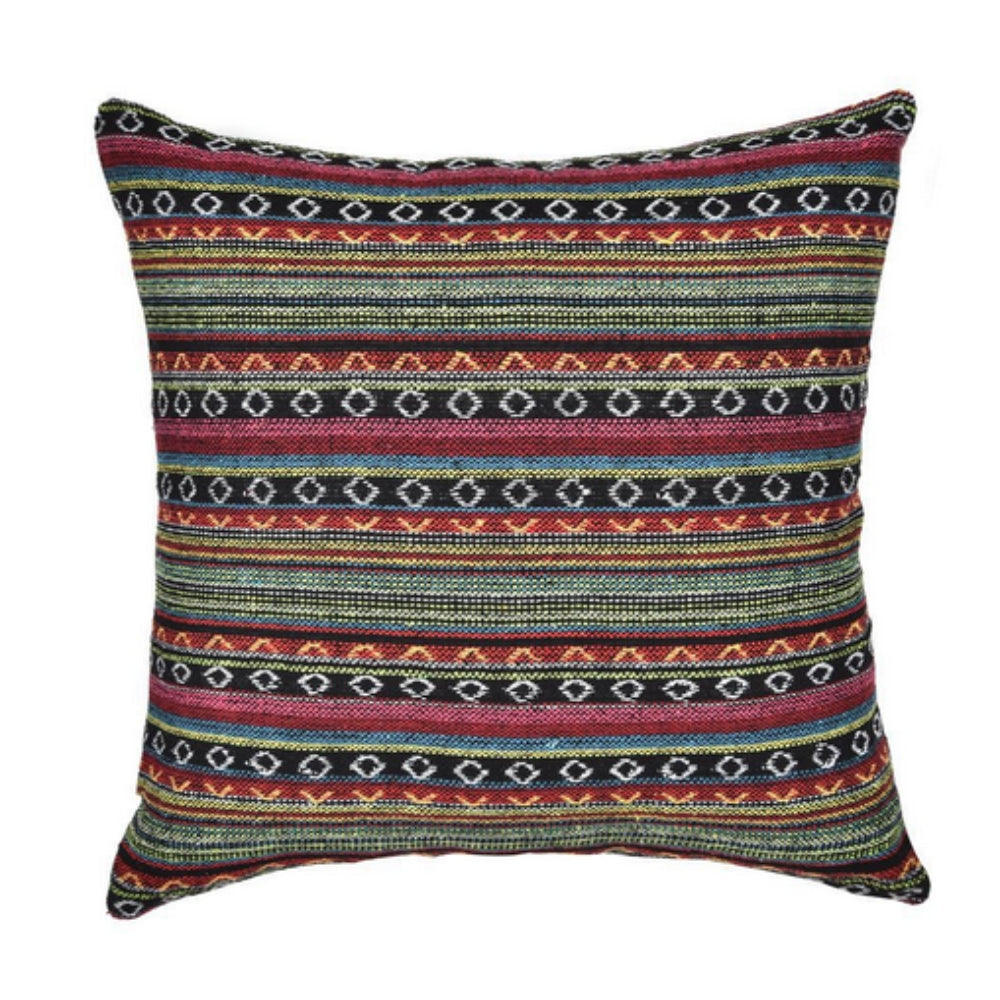 Vibrant Cushion Cover - Woven Microfiber, Bohemian Geometric Design 7