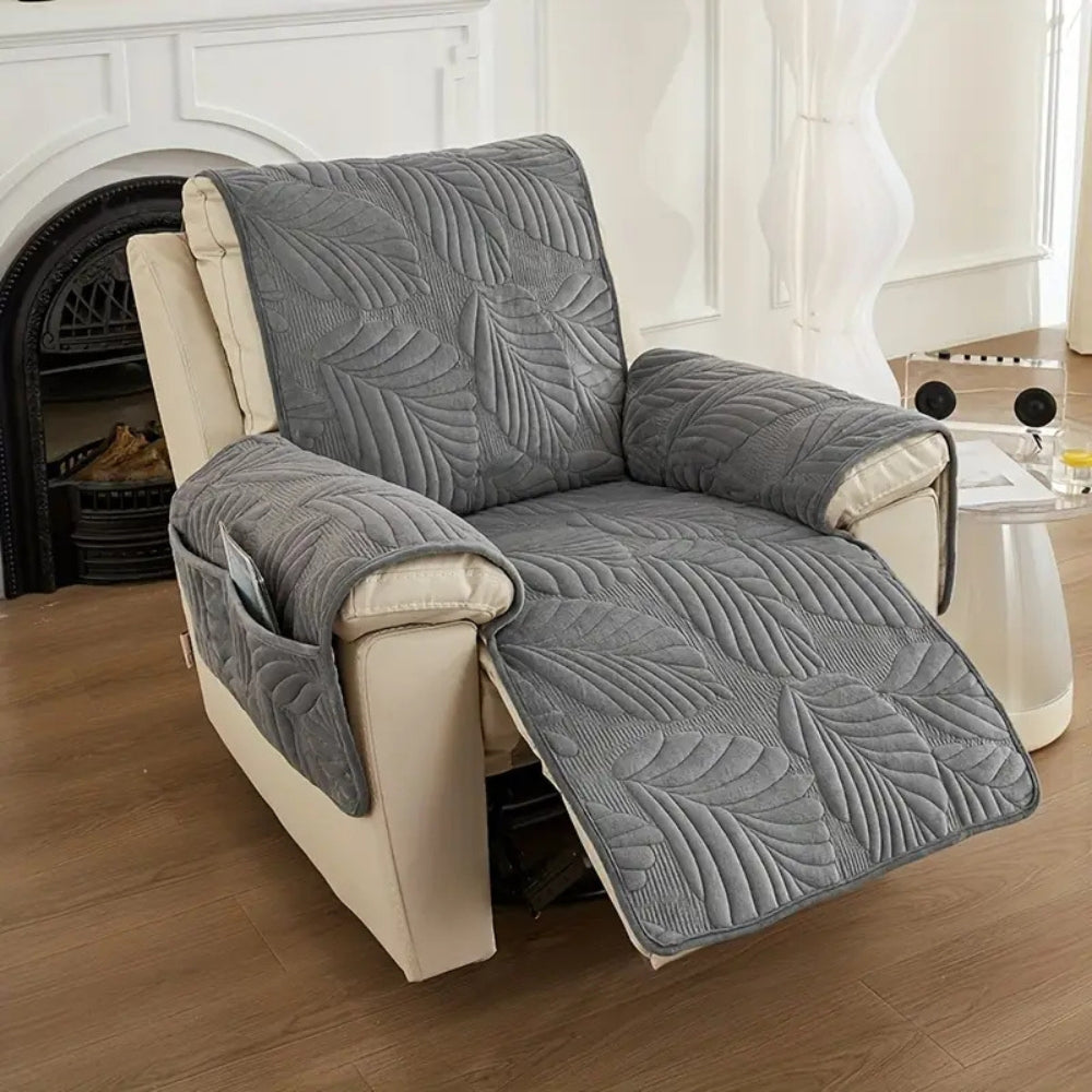 Vibrant Leaf Recliner Cover - Anti-Slip Microfibre, Universal Fit 1