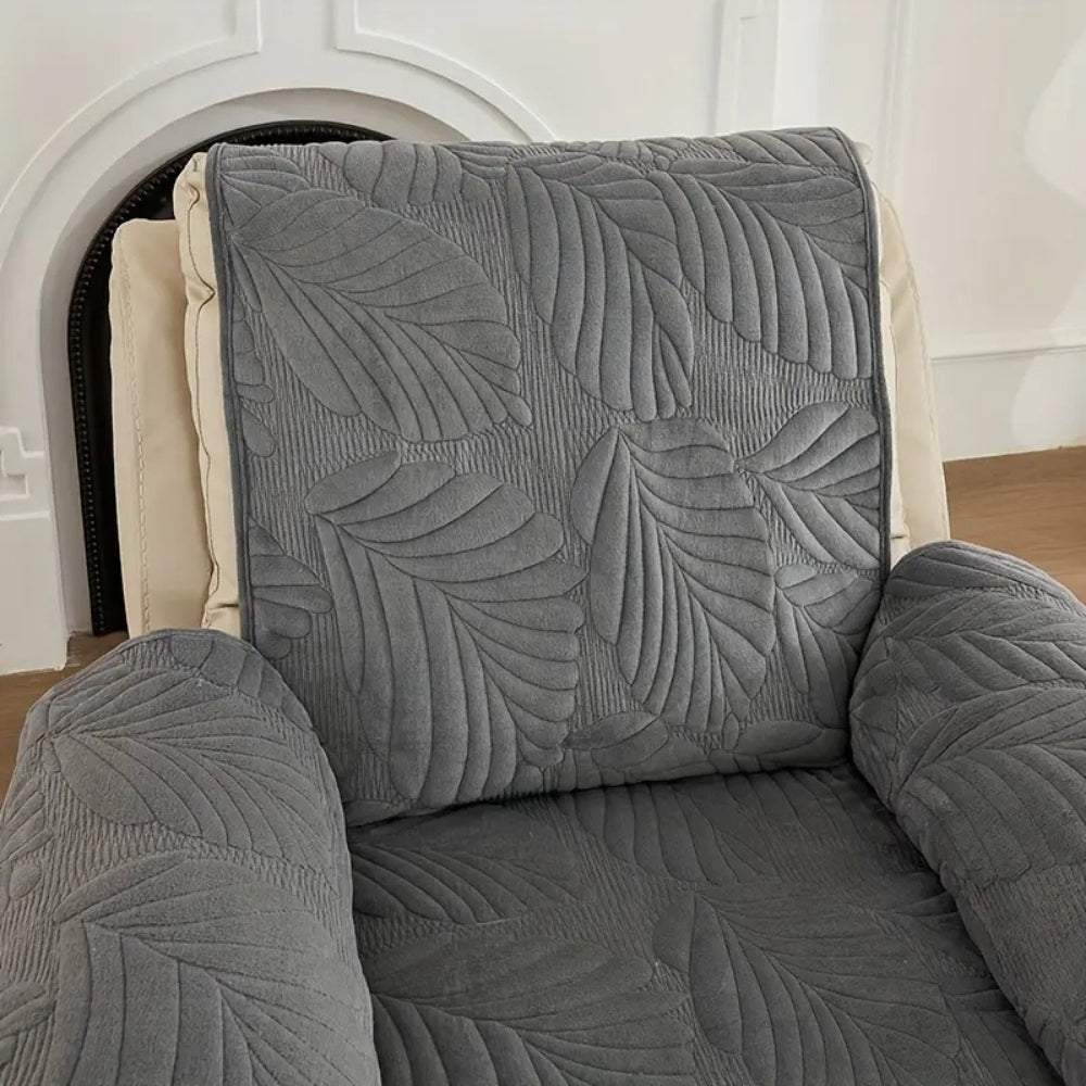 Vibrant Leaf Recliner Cover - Anti-Slip Microfibre, Universal Fit 7