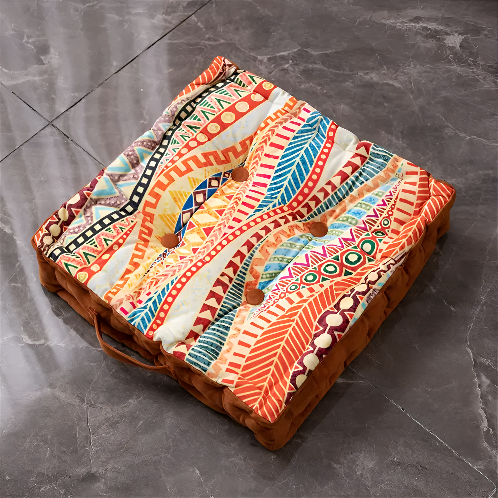 Vinta Floor Cushion - Plush Velvet Tufted Design, Cozy Seating 5