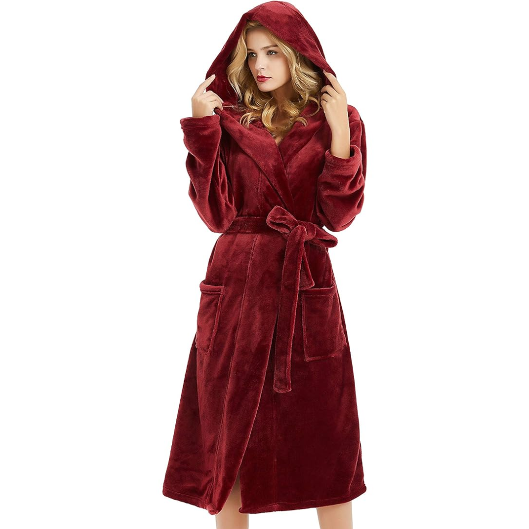 Vivianne Fleece Bathrobe - Hooded Women's Robe, Soft and Warm 0