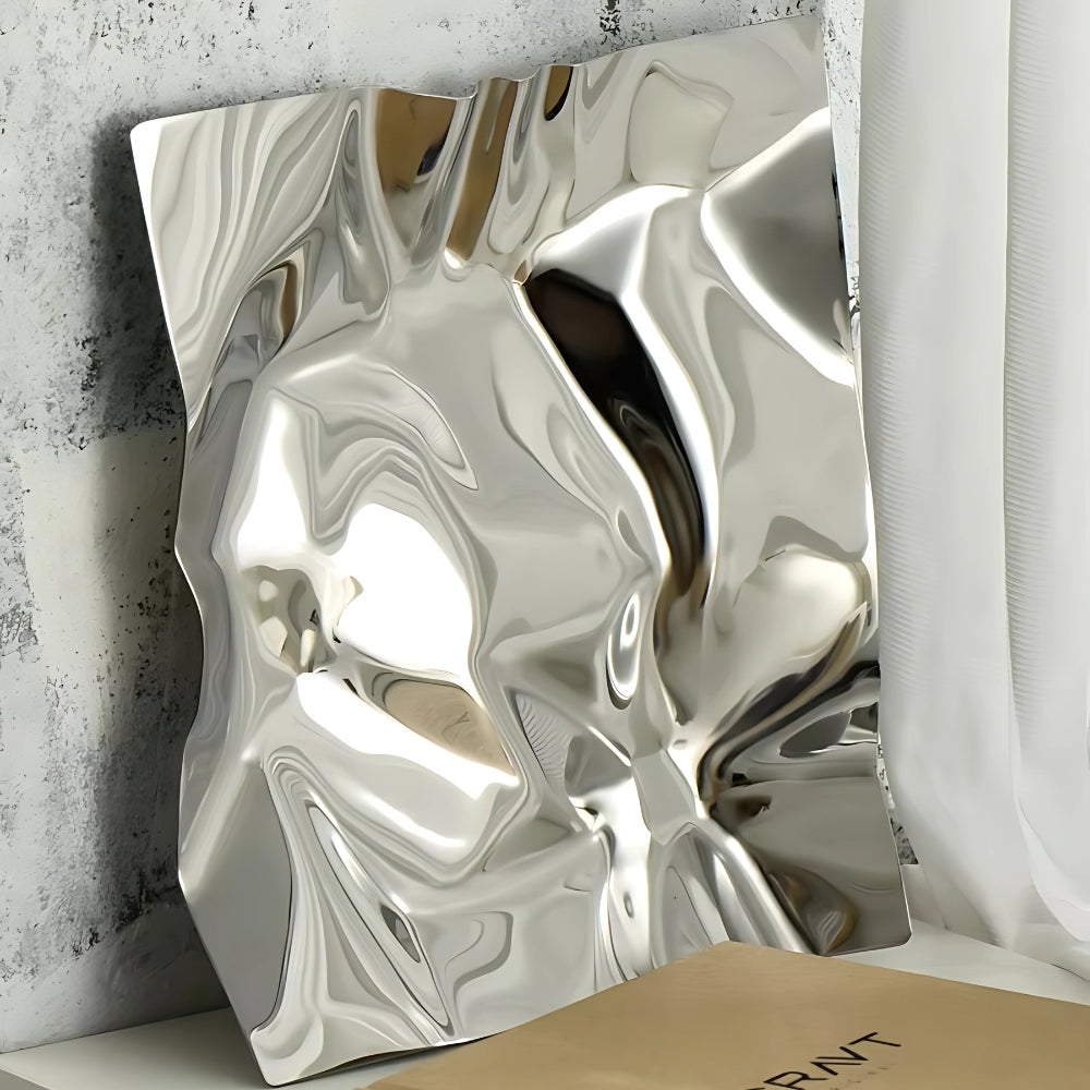 Wanderlust Decorative Tray for Coffee Table - Hand-Polished Stainless Steel, Modern Design 5